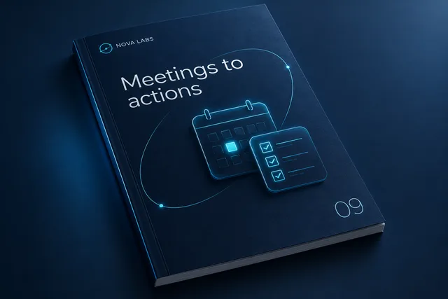 Meetings → actions playbook cover